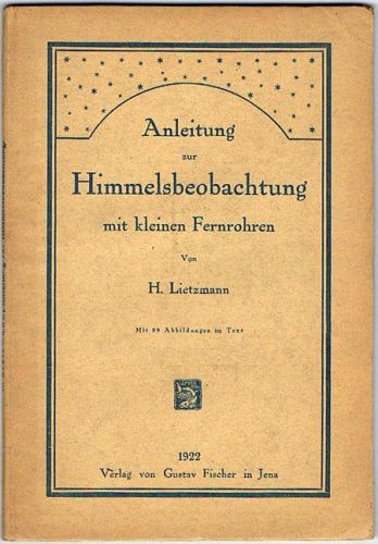 Portada del libro de ANLEITUNG ZUR HIMMELSBEOBACHTUNG MIT KLEINEN FERNROHREN.